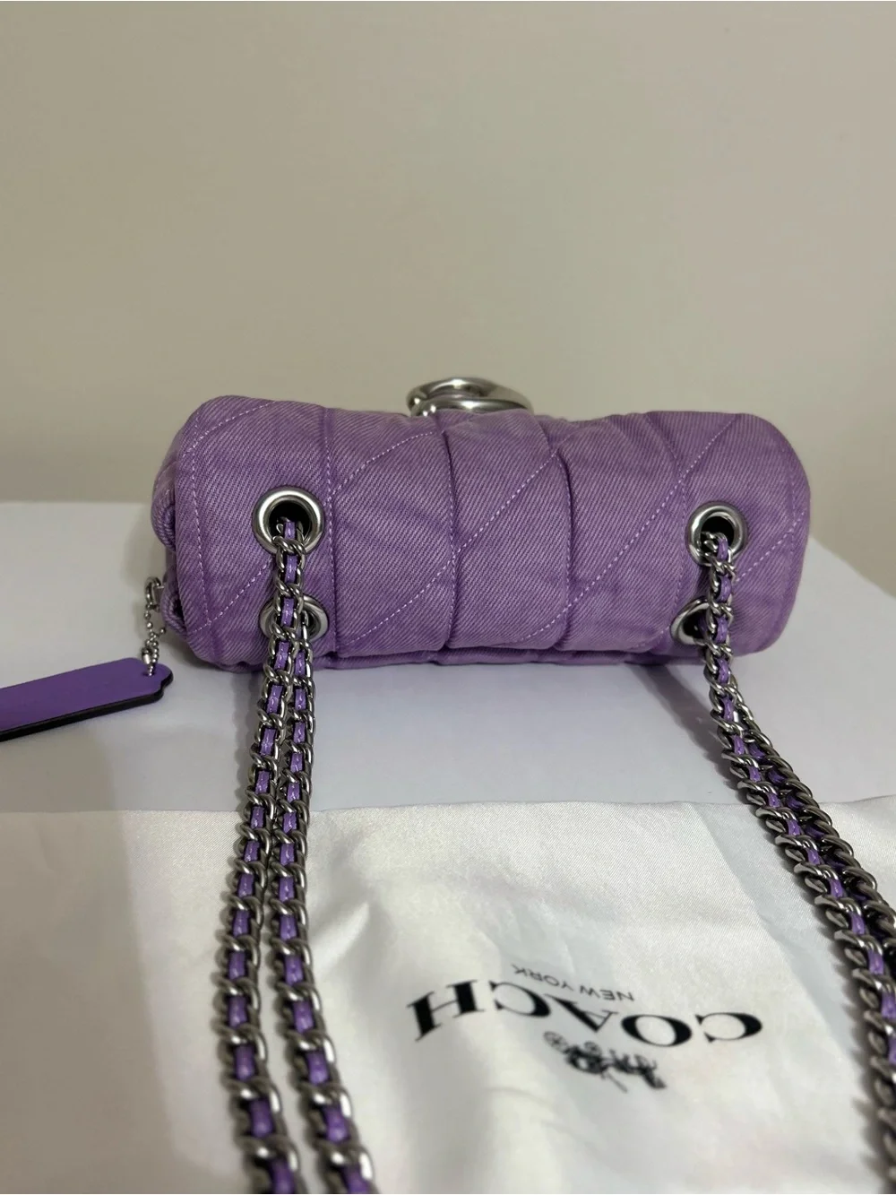 ⭐️Coach Quilted Pillow Tabby 20 Purple⭐️